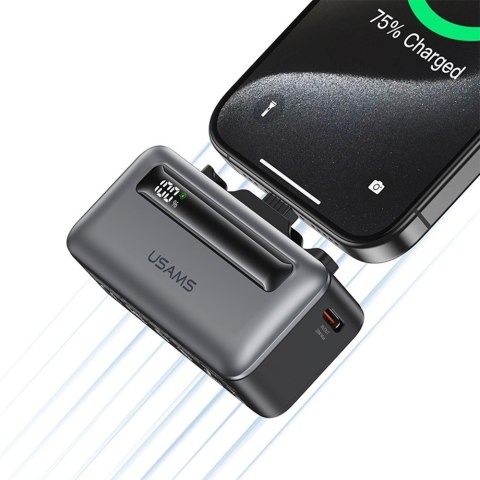 Powerbank 4500mAh 20W USB-C/Lightning Fast Charge srebrny USAMS
