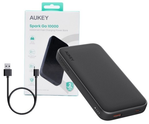 PB-Y46 Power Bank 10000 mAh 15W 2xUSB LED kabel USB-C AUKEY