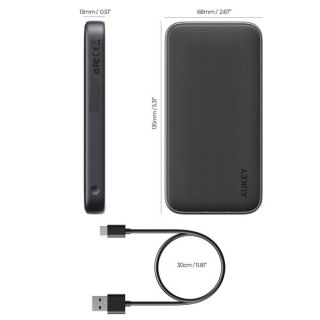 PB-Y46 Power Bank 10000 mAh 15W 2xUSB LED kabel USB-C AUKEY