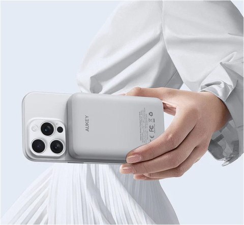 PB-MS04 White Qi2 MagSafe PowerBank 10000mAh 20W PD AUKEY