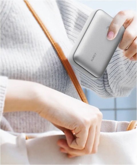 PB-Y57 White Mini PowerBank 20000mAh 22.5W 2xUSB PD 3.0 QC 3.0 LED AUKEY