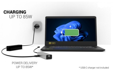 HUB USB-C Charging Metal 5 port with USB-C video 8K + Power Delivery 85W I-tec