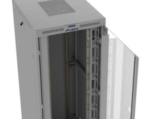 Szafa instalacyjna rack stojąca 47U 800x1000 szara drzwi przeszkolne LCD ( flat pack) V2 Lanberg