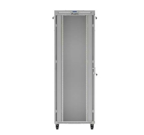 Szafa instalacyjna rack stojąca 47U 800x1000 szara drzwi przeszkolne LCD ( flat pack) V2 Lanberg