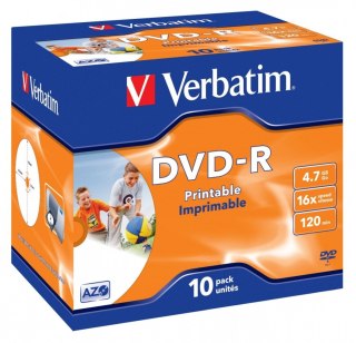 DVD-R 16x 4.7GB 10P JC PRINTABLE 43521 Verbatim