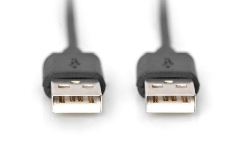 Kabel połączeniowy USB 2.0 HighSpeed Typ USB A/USB A M/M czarny 1m Digitus