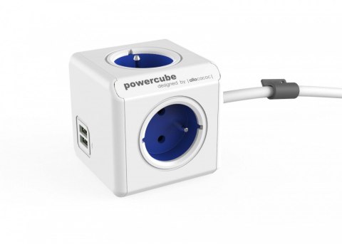 Listwa zasilająca PowerCube Extended USB 1,5m 2402BL/FREUPC Niebieska Allocacoc