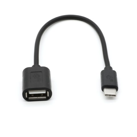 Kabel OTG USB AF - USB C 15cm czarny TB