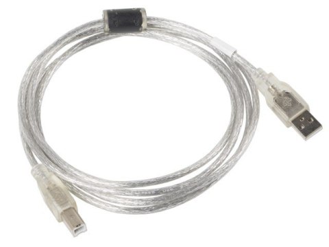 Kabel USB 2.0 AM-BM 3M Ferryt przezroczysty Lanberg