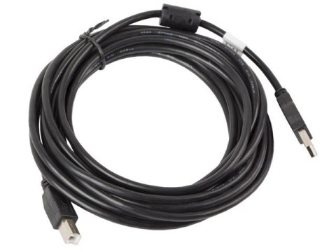 Kabel USB 2.0 AM-BM 5M Ferryt czarny Lanberg