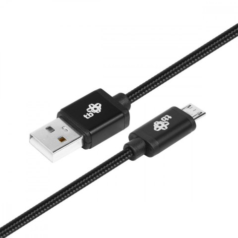 Kabel USB-Micro USB 1.5 m. czarny sznurek TB