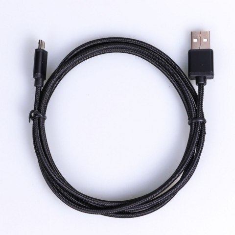Kabel USB-Micro USB 1.5 m. czarny sznurek TB