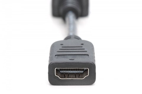Kabel adapter Displayport z zatrzaskiem 1080p 60Hz FHD Typ DP/HDMI A M/Ż czarny 0,15m Digitus