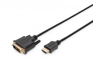 Kabel adapter HDMI Standard 1080p 60Hz FHD Typ HDMI A/DVI-D (18+1) M/M czarny 2m Digitus