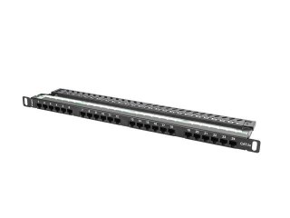 Patch Panel 24 Port 0.5U Kat.5E czarny Lanberg
