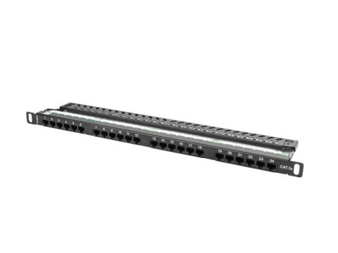 Patch Panel 24 Port 0.5U Kat.5E czarny Lanberg