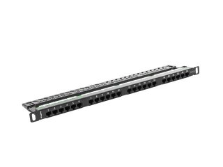 Patch Panel 24 Port 0.5U Kat.5E czarny Lanberg