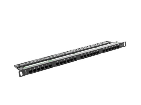 Patch Panel 24 Port 0.5U Kat.5E czarny Lanberg