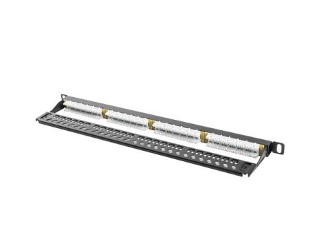 Patch Panel 24 Port 0.5U Kat.5E czarny Lanberg