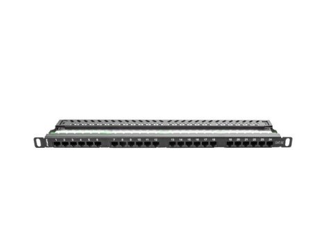 Patch Panel 24 Port 0.5U Kat.5E czarny Lanberg