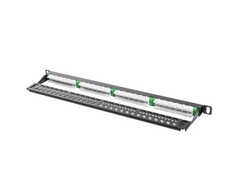 Patch Panel 24 Port 0.5U Kat.5E czarny Lanberg