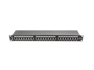 Patch Panel 24 Port 1U Kat.5E czarny ekranowany Lanberg