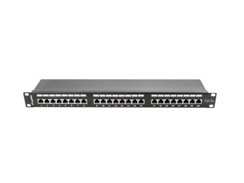 Patch Panel 24 Port 1U Kat.5E czarny ekranowany Lanberg