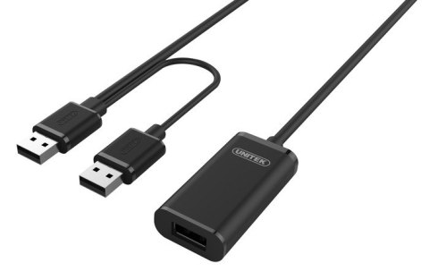 Przedłużacz aktywny USB 2.0, 20m, Y-279 czarny Unitek