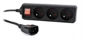 UPS listwa zasilająca 3FR/16A/C14/0.6m/czarna Gembird