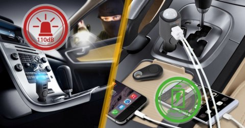 Alarm samochodowy z ładowarką USB 2 porty TX-100 Technaxx Deutschland GmbH & Co. KG