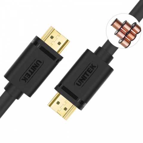 Kabel HDMI M/M 1,5m v2.0, pozłacany, Basic; Y-C137M Unitek