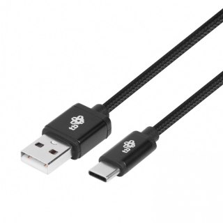 Kabel USB-USB C 1.5m czarny sznurek TB