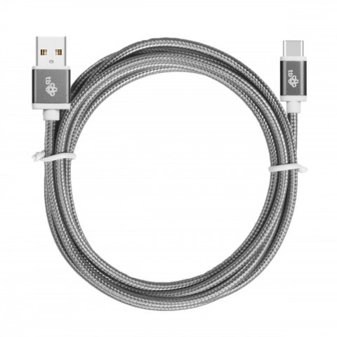 Kabel USB-USB C 1.5m szary sznurek TB