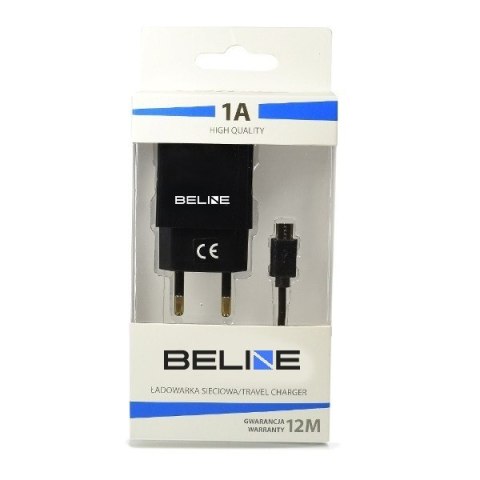 Ładowarka sieciowa USB + microUSB 1A czarna Beline