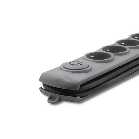Listwa antyprzepięciowa Quick Switch, 8 gniazd, 1,8m, szara Qoltec