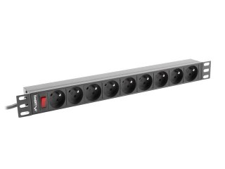 Listwa zasilająca rack PDU 19 cali 1U 16A 9X 230V PL 3m czarny Lanberg
