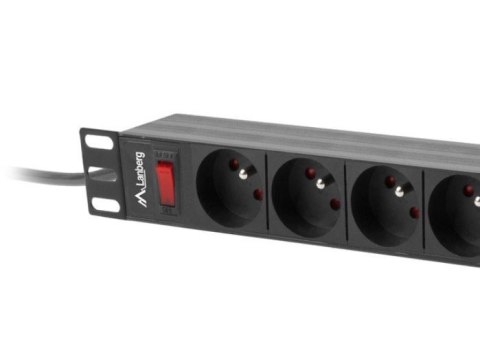 Listwa zasilająca rack PDU 19 cali 1U 16A 9X 230V PL 3m czarny Lanberg