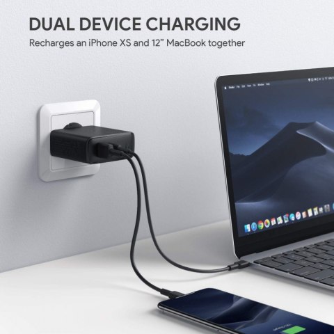 PA-D3 ładowarka sieciowa 2xUSB Power Delivery (1xUSB A+1xUSB C) 60W 5.4A AUKEY