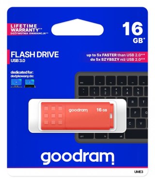 Pendrive UME3 16GB USB 3.0 Pomarańczowy GOODRAM