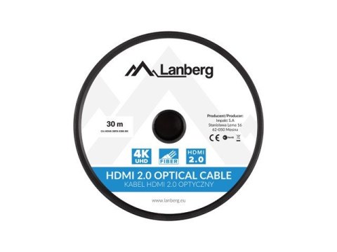 Kabel HDMI M/M v2.0 CA-HDMI-20FB-0300-BK 30m czarny Lanberg