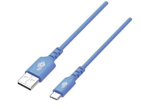 Kabel USB-USB C 1m silikonowy niebieski Quick Charge TB