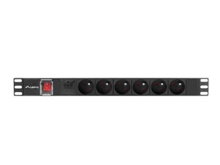 Listwa zasilająca rack PDU 19 cali 1U 16A 6X 230V PL 2m czarna Lanberg