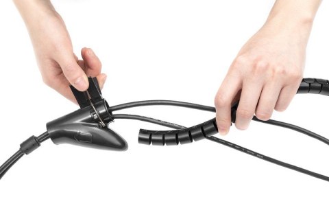 Maskownica organizer do okablowania (kręgosłup) rogulowana elastyczna 5m czarna Digitus