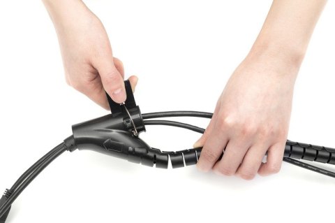 Maskownica organizer do okablowania (kręgosłup) rogulowana elastyczna 5m czarna Digitus