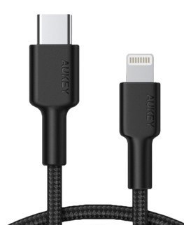 CB-CL02 kabel Lightning - USB-C 1,2m MFi Apple USB-PD nylonowy oplot czarny AUKEY