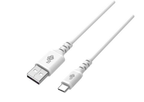 Kabel USB-USB C 2m silikonowy biały Quick Charge TB
