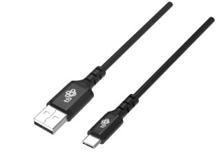 Kabel USB-USB C 2m silikonowy czarny Quick Charge TB