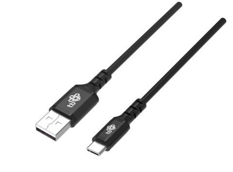 Kabel USB-USB C 2m silikonowy czarny Quick Charge TB