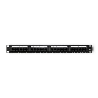 Patch panel RACK | 24 porty | kat.6 UTP | Czarny Qoltec