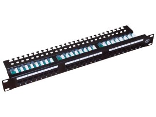 Patch panel UTP kat.5e 24 porty LSA z półką 1U ALANTEC